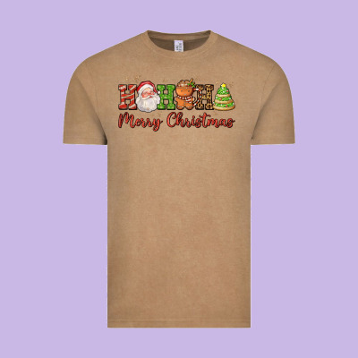 Hohoho Merry Christmas Santa Coffee Cup Tree Cooki Vintage Tee Designed By Fadigitalartstudio
