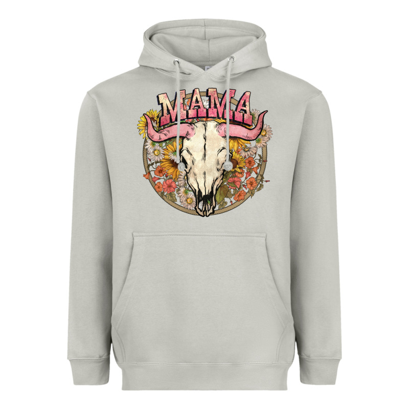 Bullskull Mama Heavyweight Hoodie by NancyCooperArtShop | Teevron