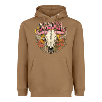 Toasted Coconut bullskull mama Heavyweight Hoodie - NancyCooperArtShop