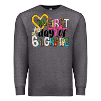 Charcoal Heather my first day of 6th grade Premium Sweatshirt - NancyCooperArtShop