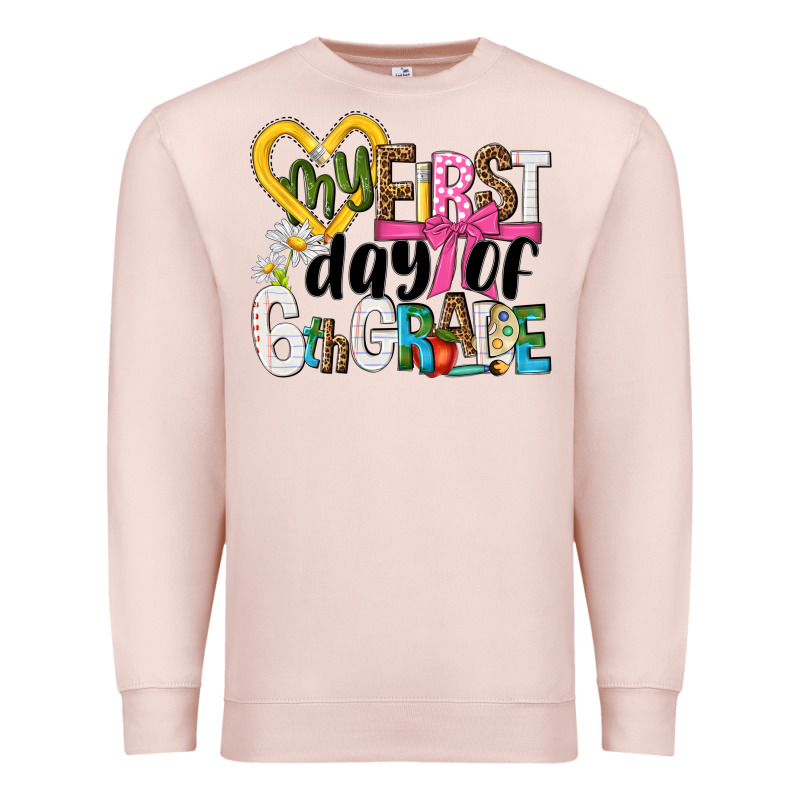 My First Day Of 6th Grade Premium Sweatshirt by NancyCooperArtShop | Teevron