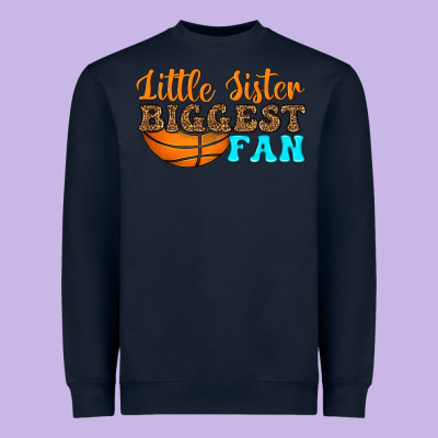 Little Sister Biggest Fan Heavyweight Sweatshirt Designed By Hra Design Shop