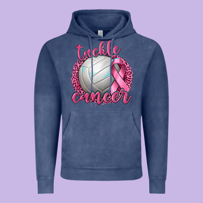 Tackle Cancer Volleyball Vintage Hoodie Designed By Texasbilliewilder