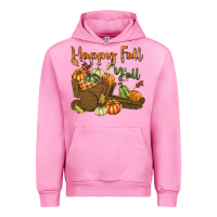 Fuchsia Pink Happy Fall Y'all Urban Hoodie - texasbilliewilder