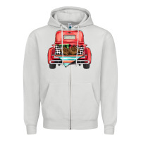 Dove Grey Christmas truck Zipper Hoodie - BarkalooDesign
