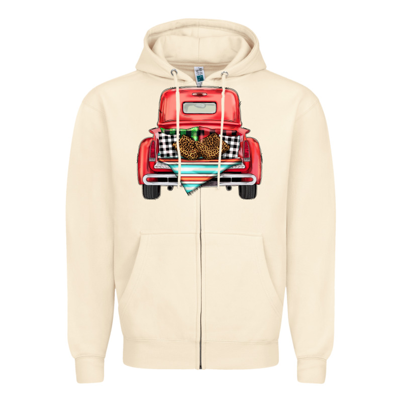 Christmas Truck Zipper Hoodie by BarkalooDesign | Teevron