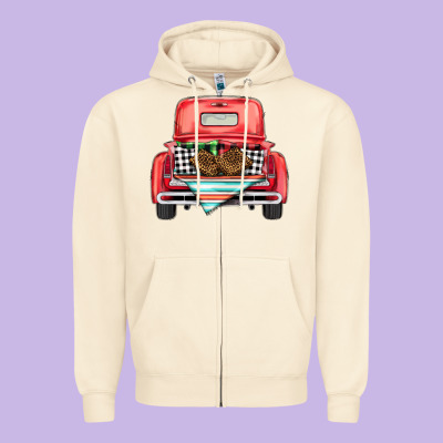 Christmas Truck Zipper Hoodie Designed By Barkaloodesign
