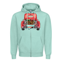 Seafoam Christmas truck Zipper Hoodie - BarkalooDesign
