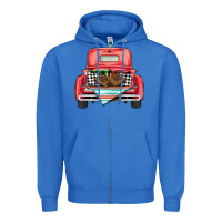 True Royal Christmas truck Zipper Hoodie - BarkalooDesign