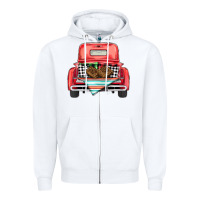 White Christmas truck Zipper Hoodie - BarkalooDesign