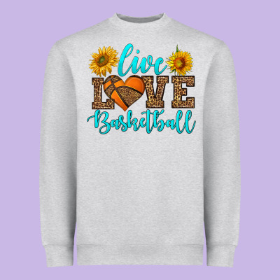 Live Love Basketball Heavyweight Sweatshirt Designed By Hra Design Shop
