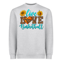 Heather Grey live love basketball Heavyweight Sweatshirt - HRA Design Shop