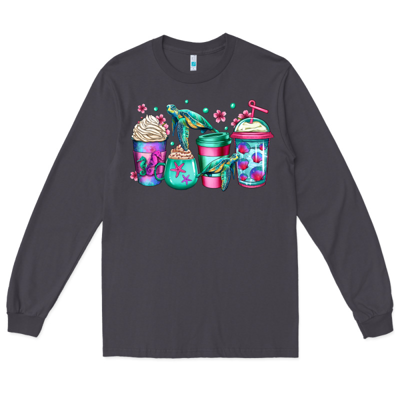 Turtle Coffee Cups Long Sleeve Tee by Jasminsmagicworld | Teevron