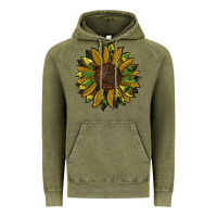 Vintage Olive camouflage flitter sunflowers Vintage Hoodie - RanaPortraitStore