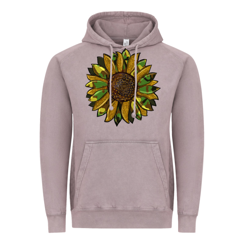 Camouflage Flitter Sunflowers Vintage Hoodie by RanaPortraitStore | Teevron