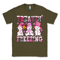 Army Green freaking freezing with Snowmans Classic Tee - AdoDesignShop