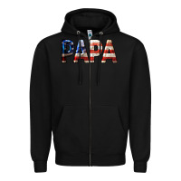 Black American Papa Zipper Hoodie - LillyAllenDesigns