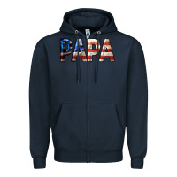 Navy American Papa Zipper Hoodie - LillyAllenDesigns
