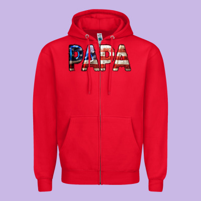 American Papa Zipper Hoodie Designed By Lillyallendesigns