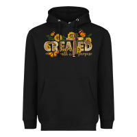 Black created with a purpose with sunflower and butterfl Heavyweight Hoodie - NancyCooperArtShop