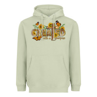 Matcha created with a purpose with sunflower and butterfl Heavyweight Hoodie - NancyCooperArtShop
