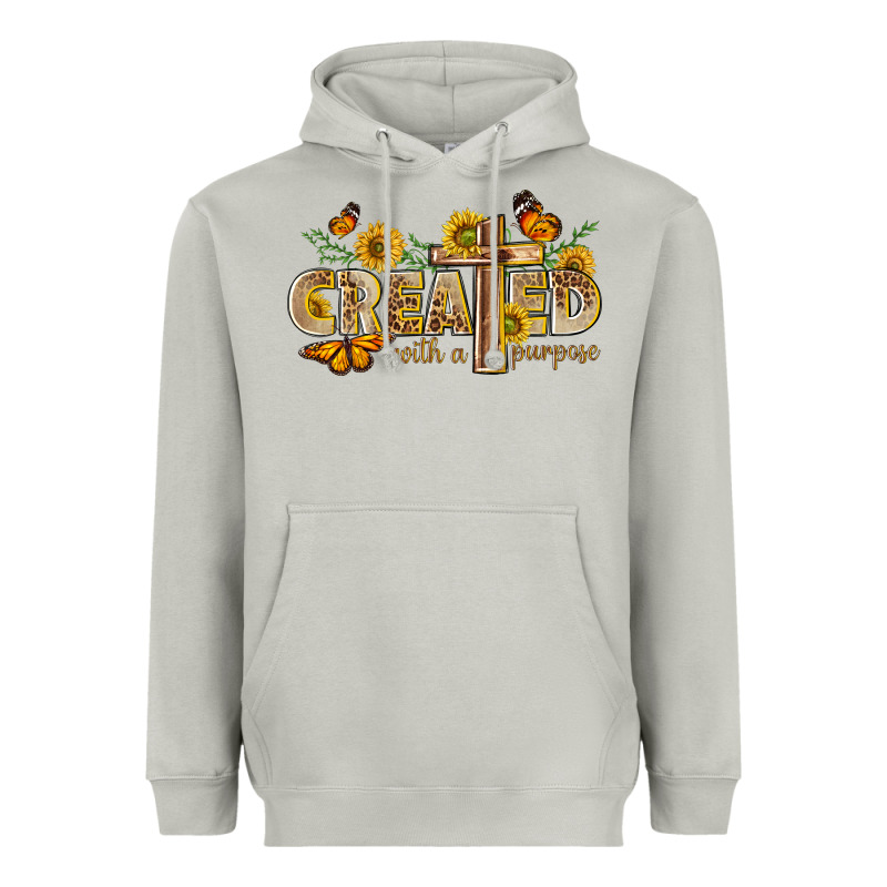 Created With A Purpose With Sunflower And Butterfl Heavyweight Hoodie by NancyCooperArtShop | Teevron