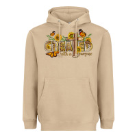 Mushroom created with a purpose with sunflower and butterfl Heavyweight Hoodie - NancyCooperArtShop