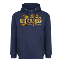 Navy created with a purpose with sunflower and butterfl Heavyweight Hoodie - NancyCooperArtShop