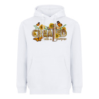 White created with a purpose with sunflower and butterfl Heavyweight Hoodie - NancyCooperArtShop