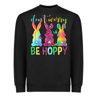 Black Don't worry be hoppy Easter Day Heavyweight Sweatshirt - Neo Western