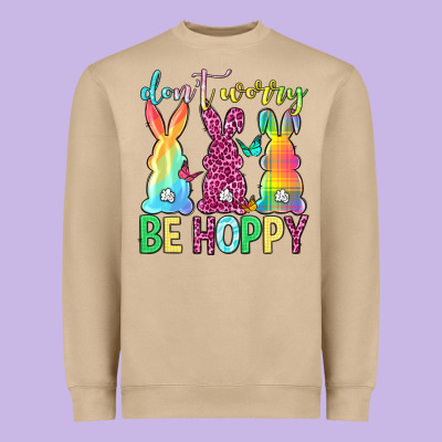 Don't Worry Be Hoppy Easter Day Heavyweight Sweatshirt Designed By Neo Western