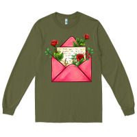 Army Green pink letter Long Sleeve Tee - AdoDesignShop