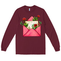 Burgundy pink letter Long Sleeve Tee - AdoDesignShop