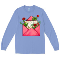 Colony Blue pink letter Long Sleeve Tee - AdoDesignShop