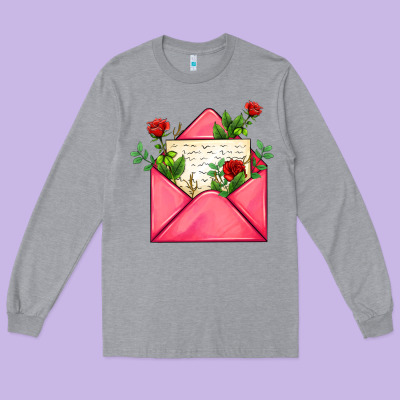 Pink Letter Long Sleeve Tee Designed By Adodesignshop