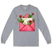 Heather Grey pink letter Long Sleeve Tee - AdoDesignShop