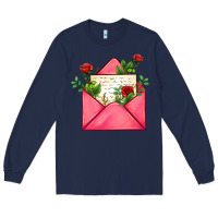 Navy pink letter Long Sleeve Tee - AdoDesignShop