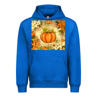Cobalt Fall Pumpkins with Flowers Urban Hoodie - texasbilliewilder