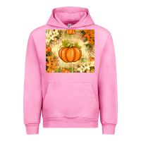 Fuchsia Pink Fall Pumpkins with Flowers Urban Hoodie - texasbilliewilder