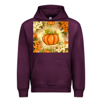 Mauve Wine Fall Pumpkins with Flowers Urban Hoodie - texasbilliewilder