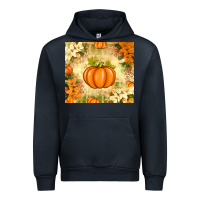 Navy Fall Pumpkins with Flowers Urban Hoodie - texasbilliewilder