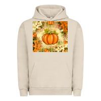Pigment French Oak Fall Pumpkins with Flowers Urban Hoodie - texasbilliewilder