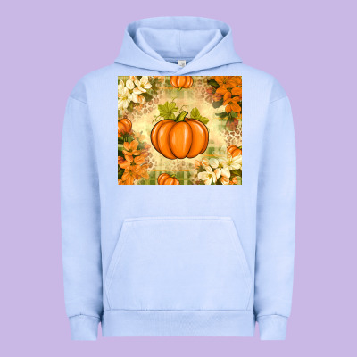 Fall Pumpkins With Flowers Urban Hoodie Designed By Texasbilliewilder