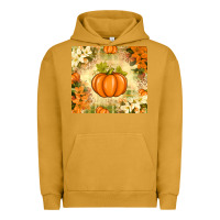 Pigment Peanut Butter Fall Pumpkins with Flowers Urban Hoodie - texasbilliewilder
