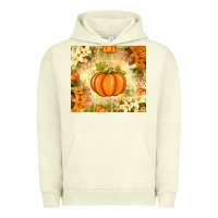 Pigment Pistachio Fall Pumpkins with Flowers Urban Hoodie - texasbilliewilder