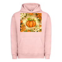 Pigment Salmon Fall Pumpkins with Flowers Urban Hoodie - texasbilliewilder