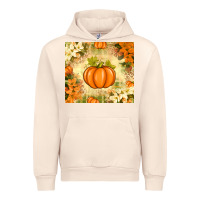 Sandshell Fall Pumpkins with Flowers Urban Hoodie - texasbilliewilder