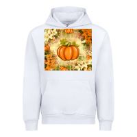White Fall Pumpkins with Flowers Urban Hoodie - texasbilliewilder