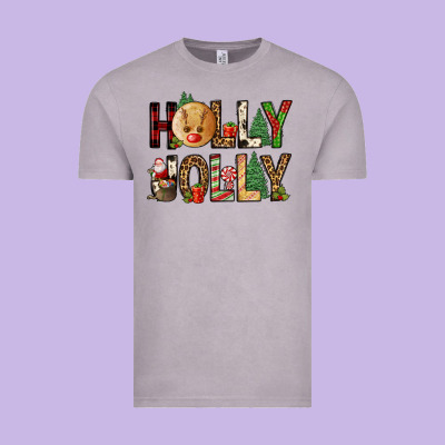 Holly Jolly Vintage Tee Designed By Fadigitalartstudio