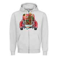 Dove Grey Christmas truck Zipper Hoodie - BarkalooDesign